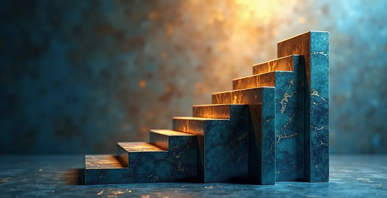 Concept visuel d'évolution et de croissance sur le long terme