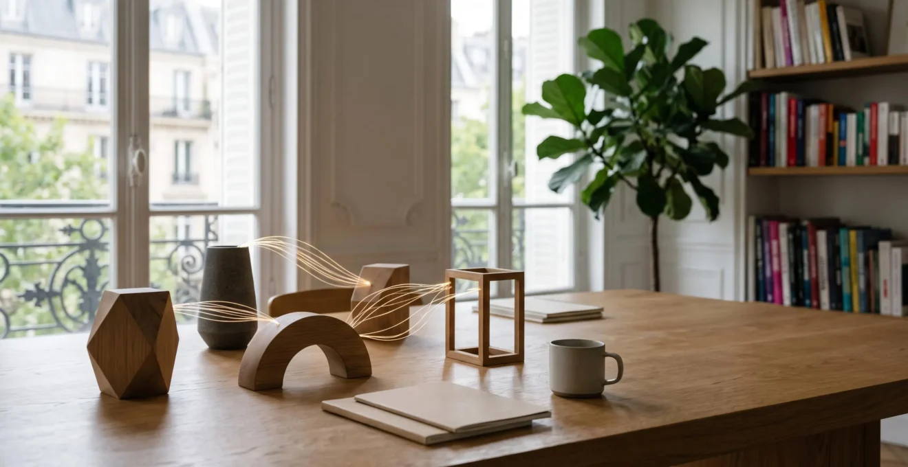 Représentation visuelle d'un flux de données fluide et automatisé reliant plusieurs outils marketing dans un bureau français moderne