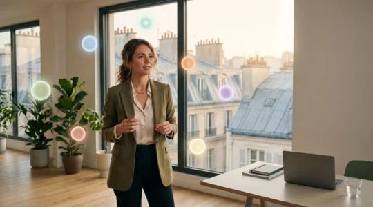 Illustration éditoriale représentant la diversité des sources de trafic organique captées par une marque française, entre recherche, vidéo et réseaux visuels